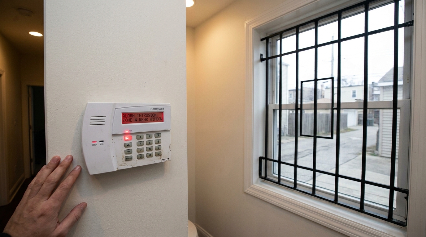 Security system alert window bars