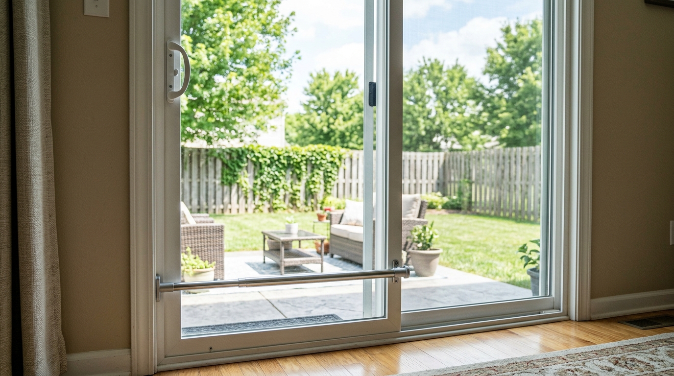 Sliding glass door security bar