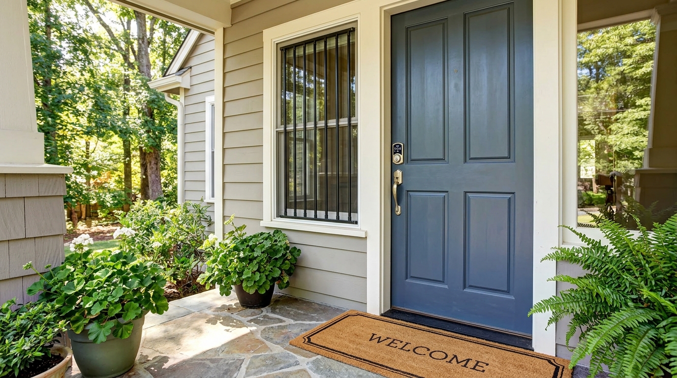 Smart lock security bars rental