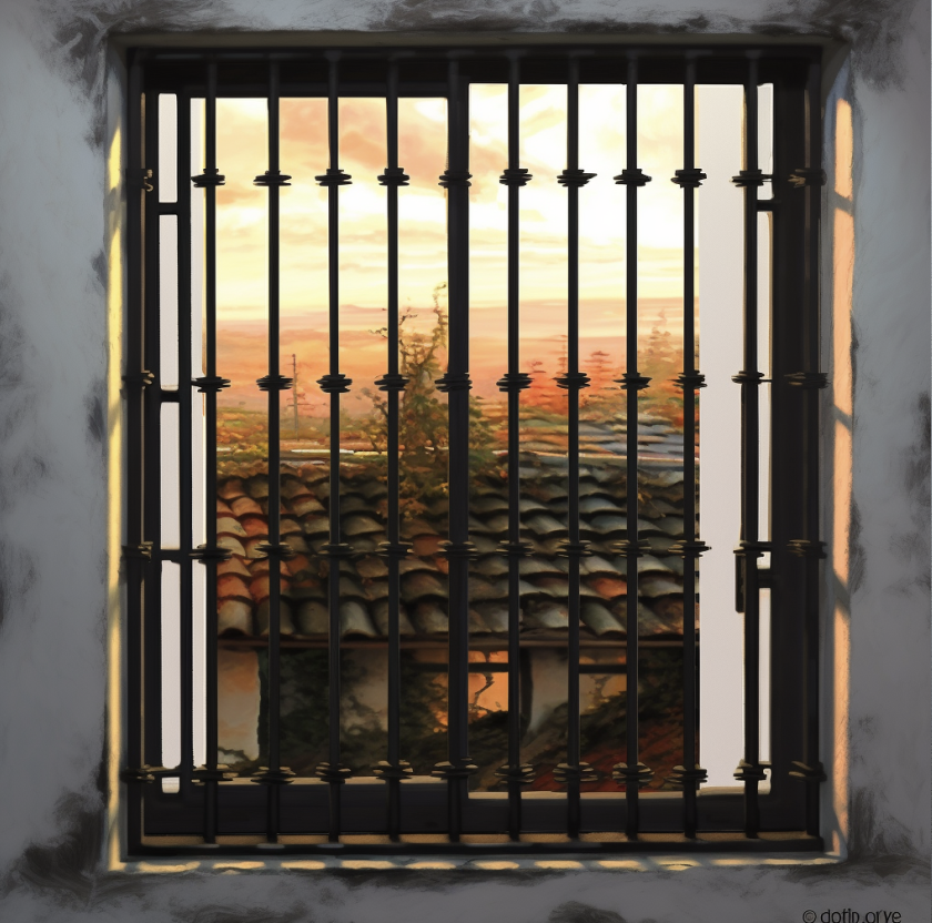 Telescopic adjustable window bars installed on house