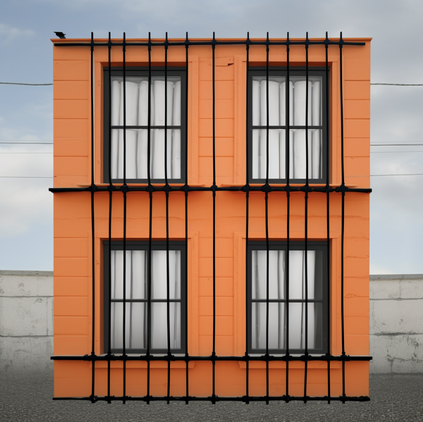 Apartment building window security bars