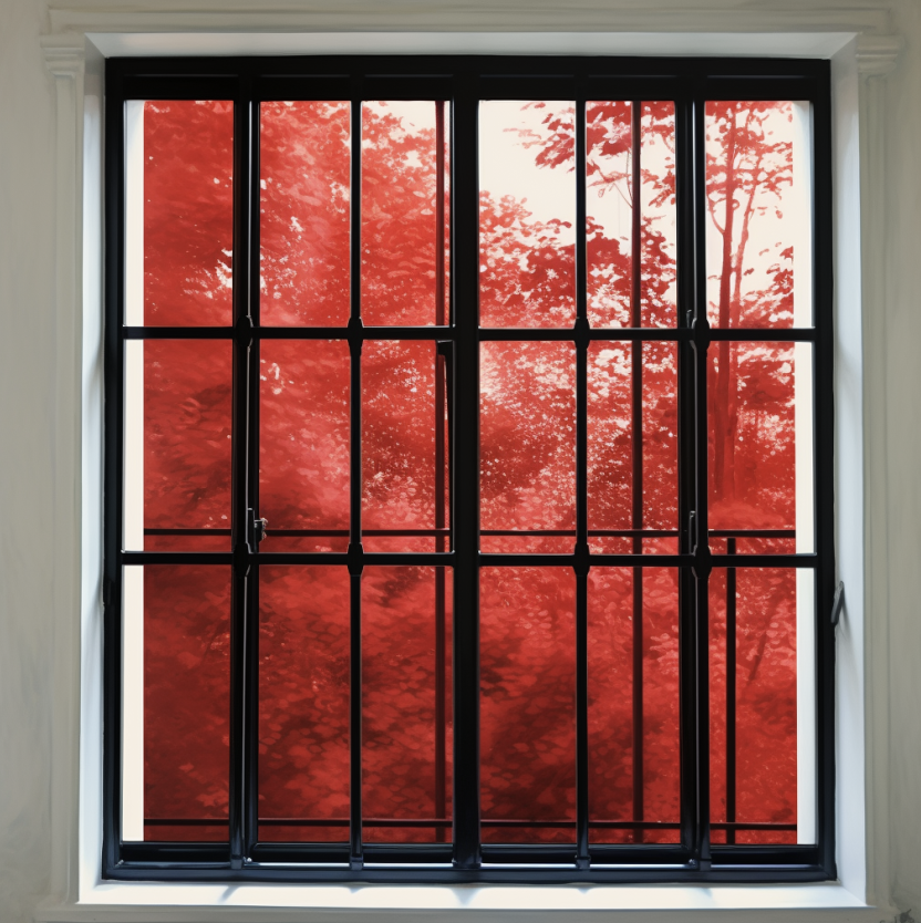 Window security bars protecting residential home