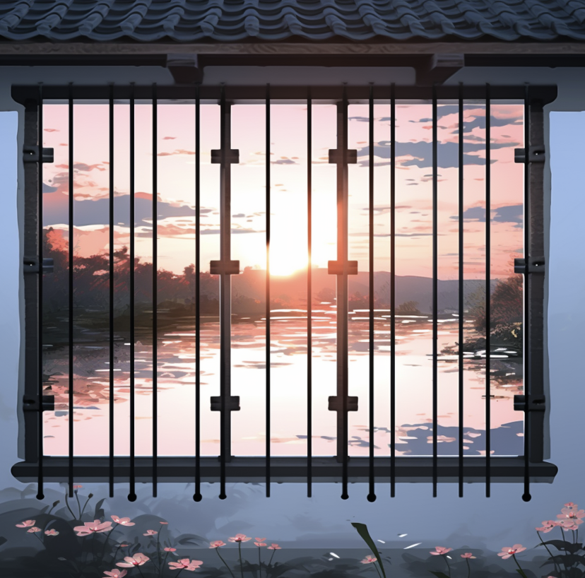 Window bars with powder coated steel finish