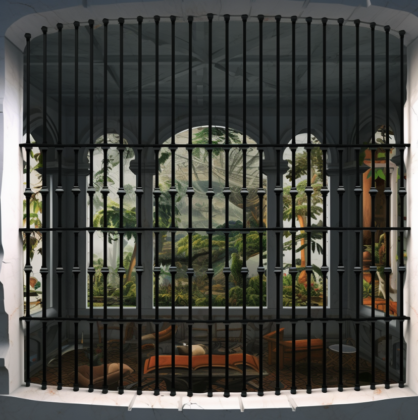 Window security bars protecting residential home