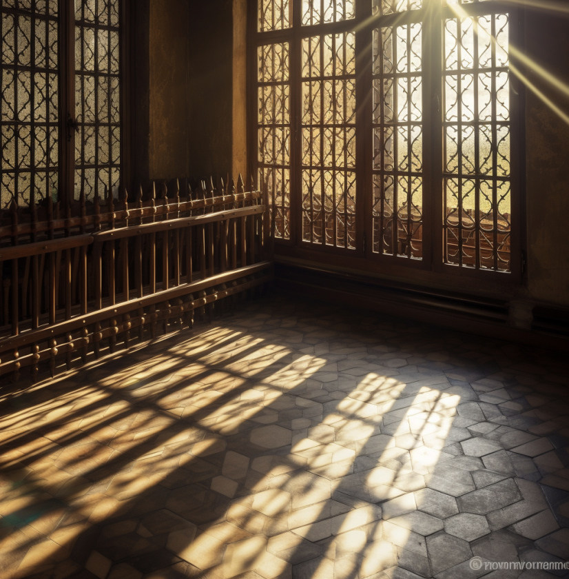 Window security bars on residential property exterior