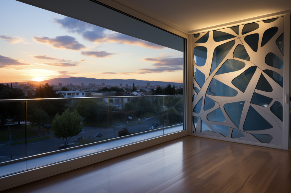 Residential window security bars close up view