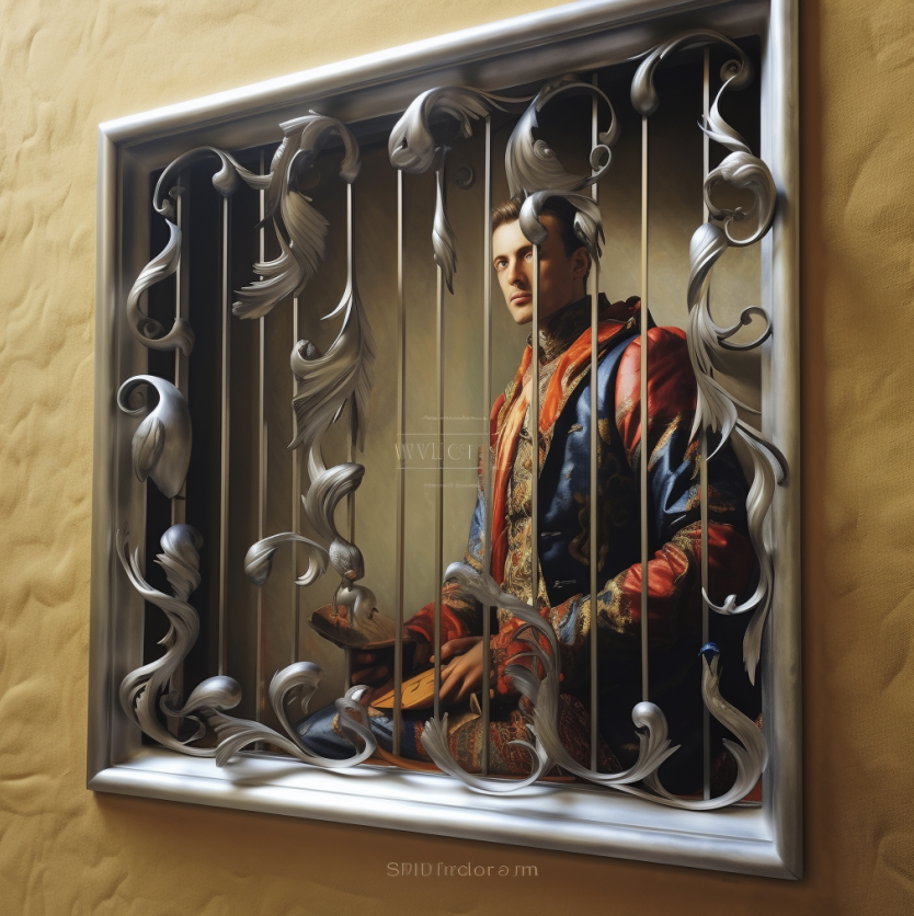 Window security bars on residential property exterior