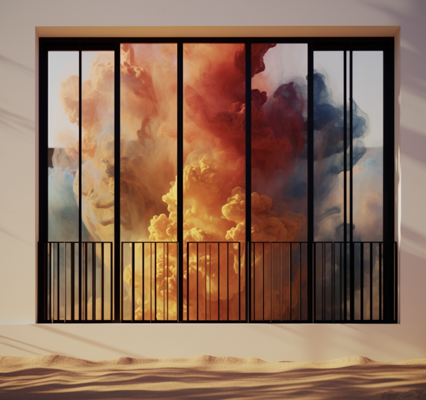 Residential window security bars close up view