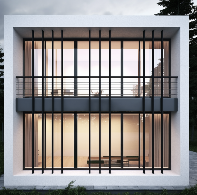 Window bars allowing natural light through windows