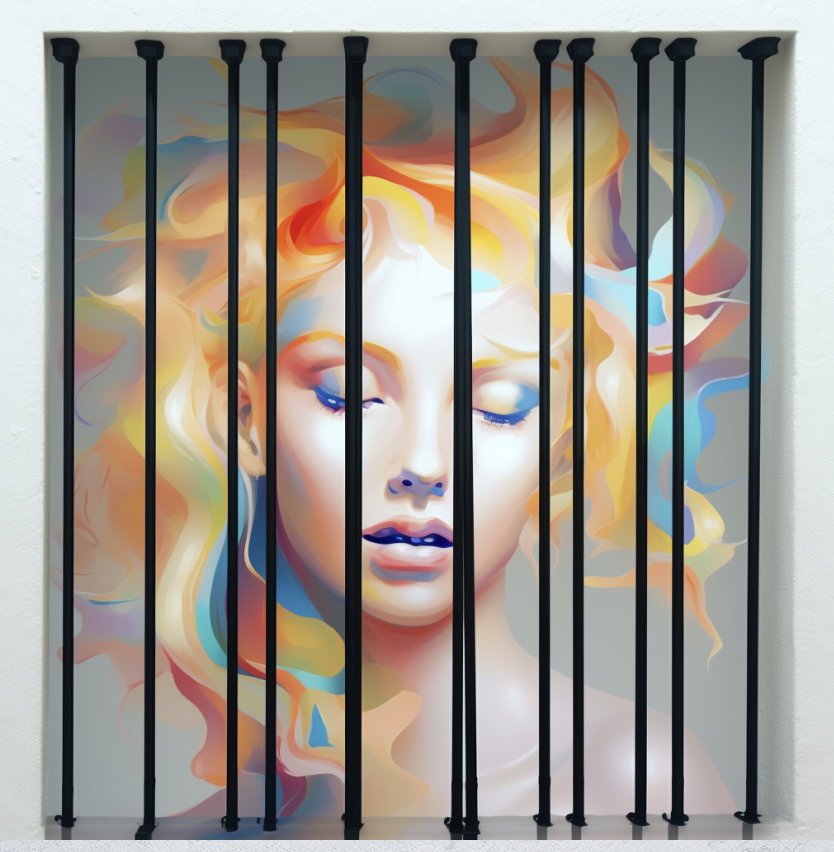 Residential window security bars close up view