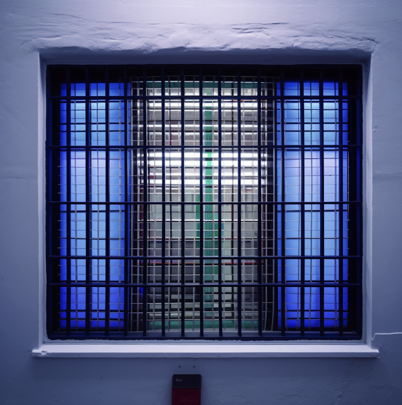 Window bars allowing natural light through windows