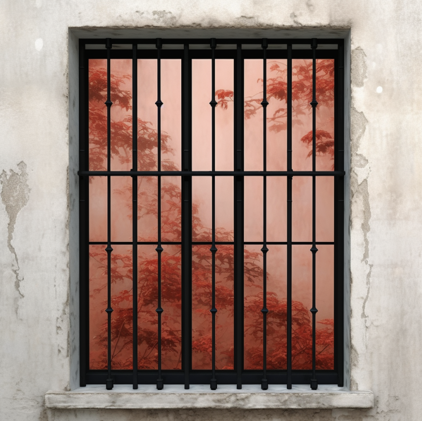 Apartment building window security bars