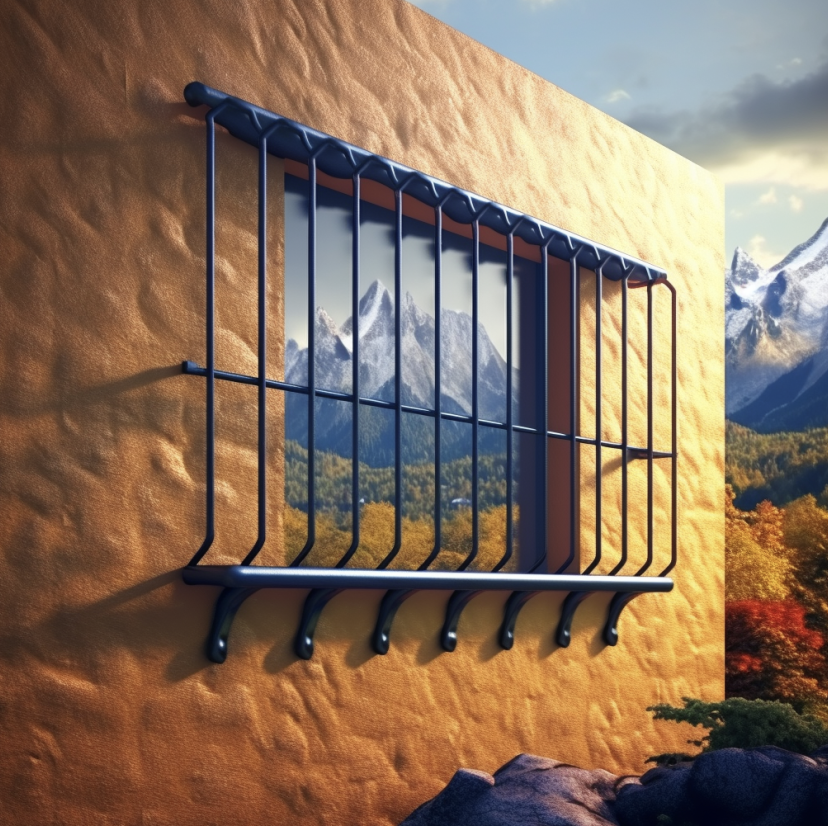 Apartment building window security bars