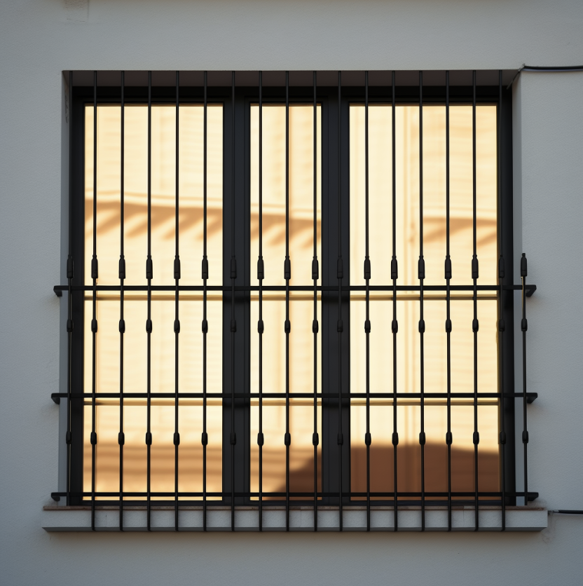 Modern window security bars with sleek design