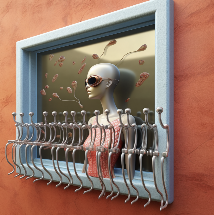 Window security bars interior view with natural light