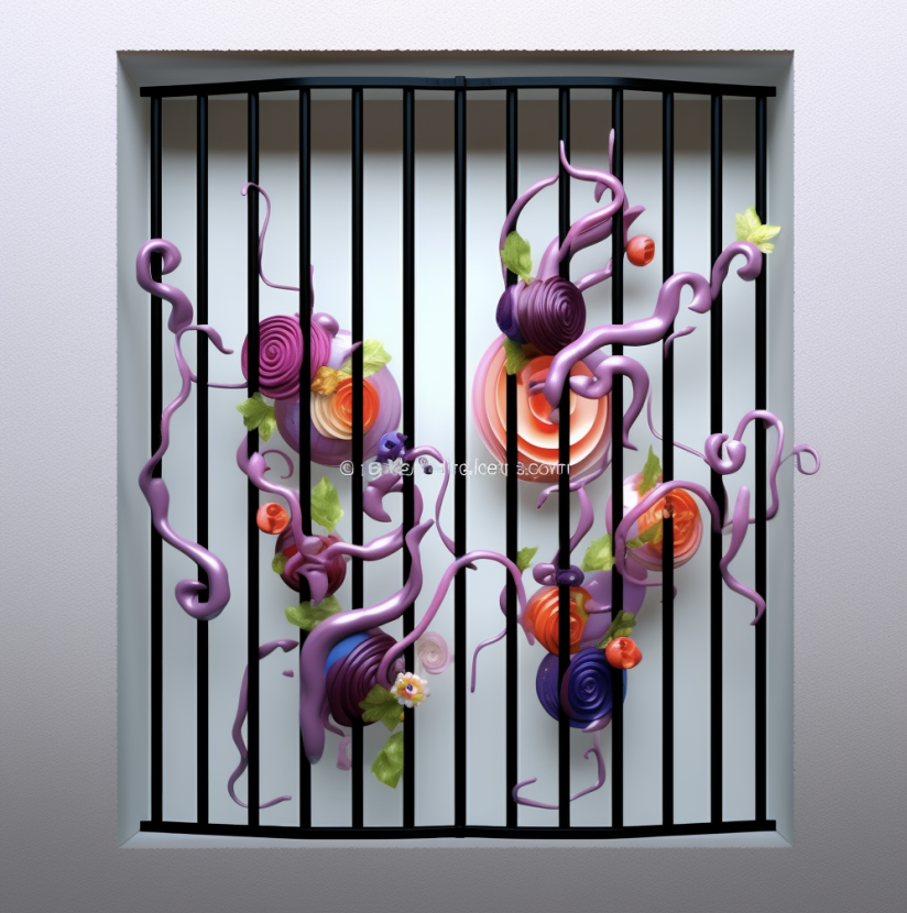 Storefront window security bars protecting retail business