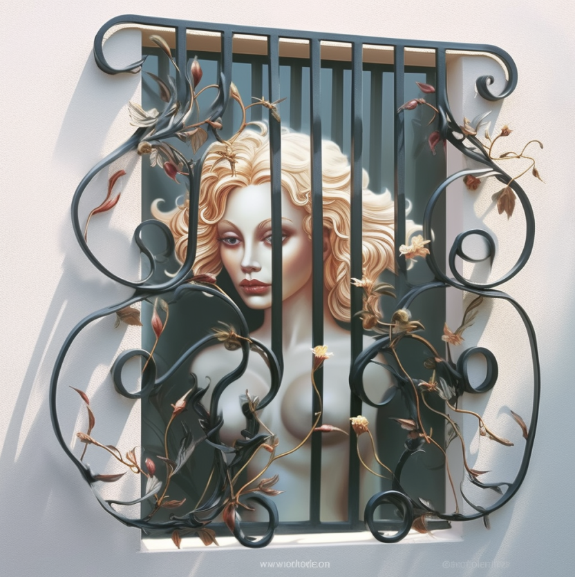 Commercial security bars on small business storefront