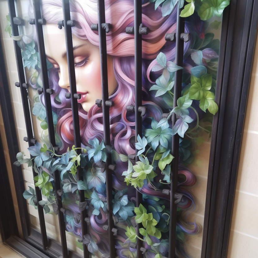 Storefront window security bars protecting retail business