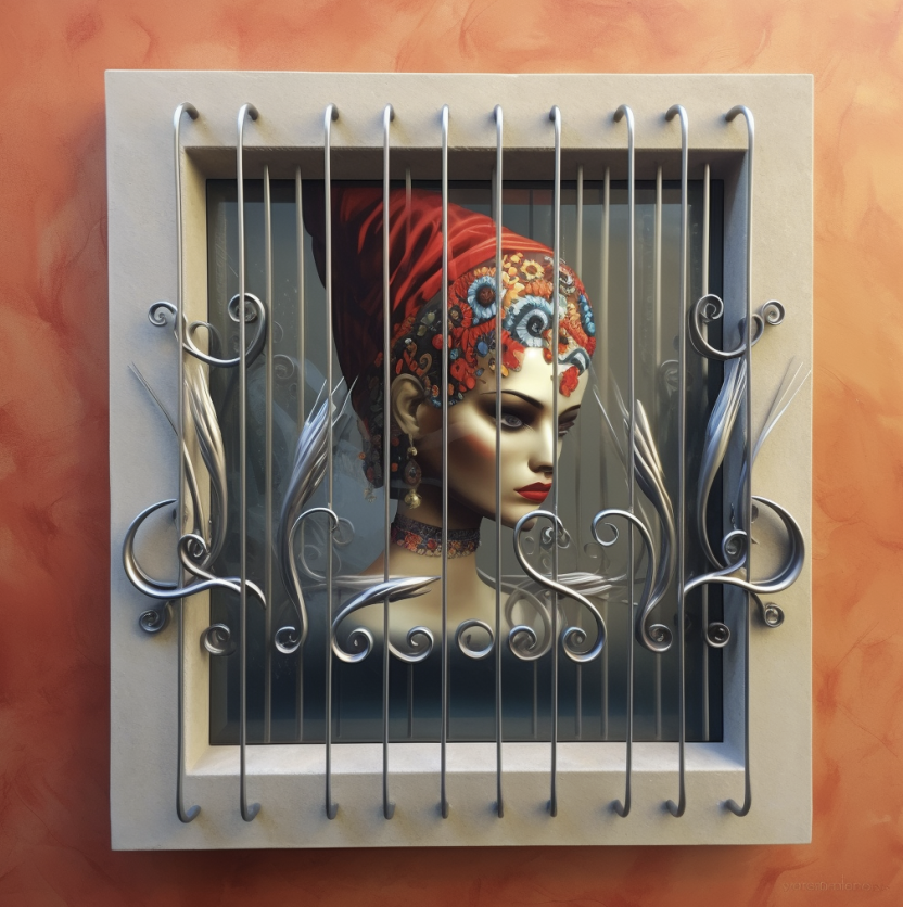 Commercial security bars on small business storefront