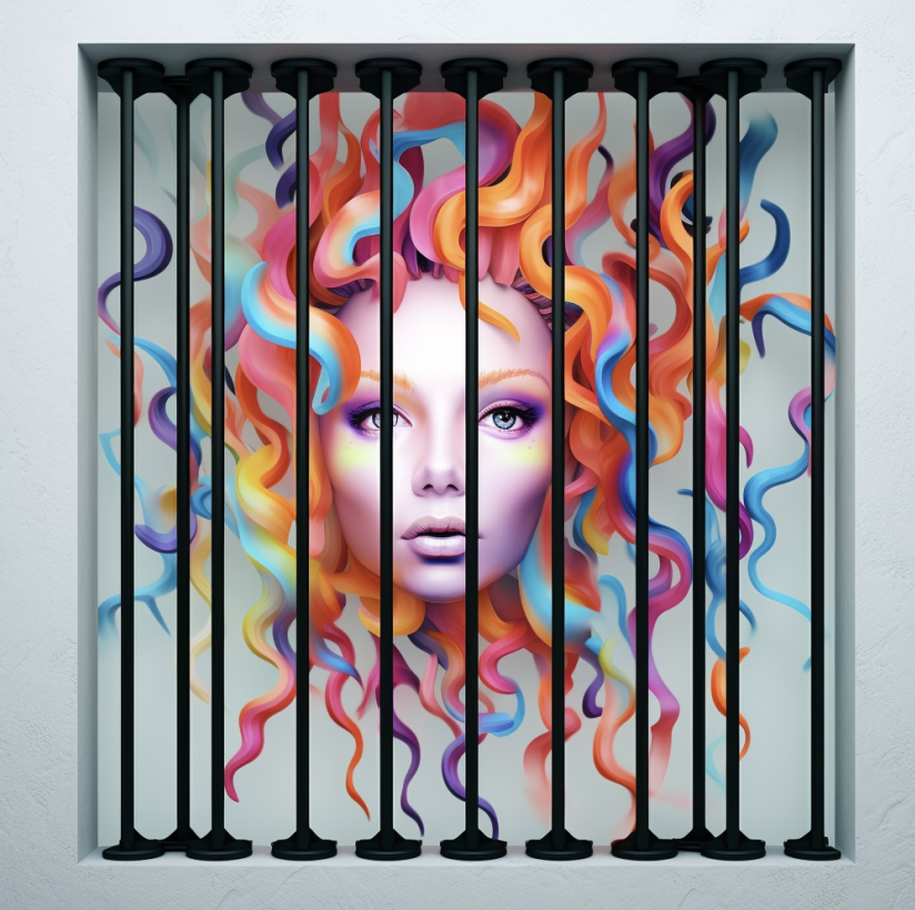 Sliding glass door with steel security bar protection