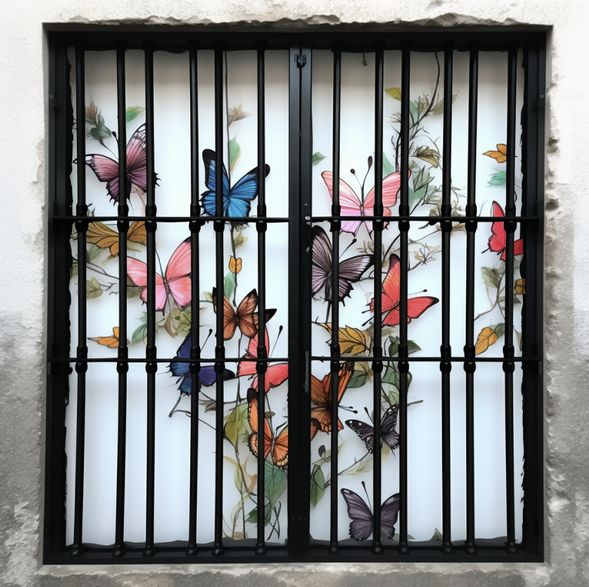 Security film compared to steel window bars protection