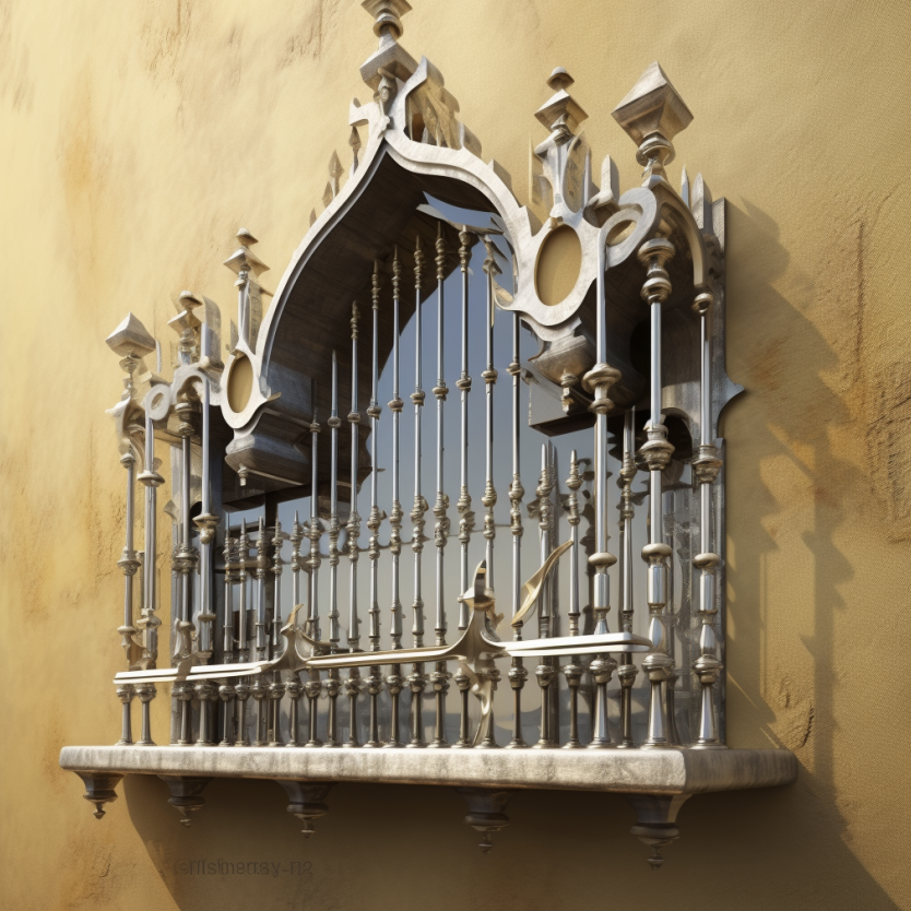 Modern security bars on residential sliding glass door