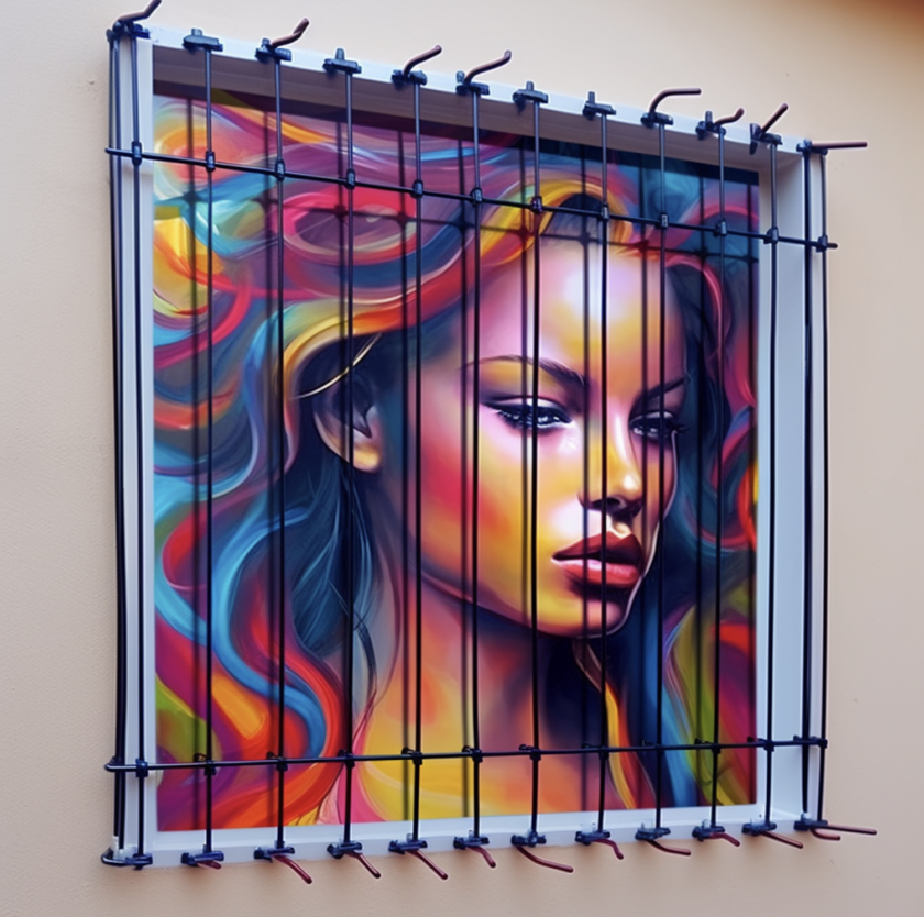 Patio door security bars installed on exterior track