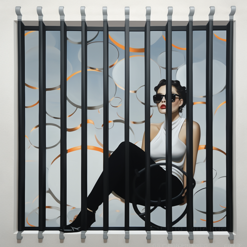 Modern security bars on residential sliding glass door