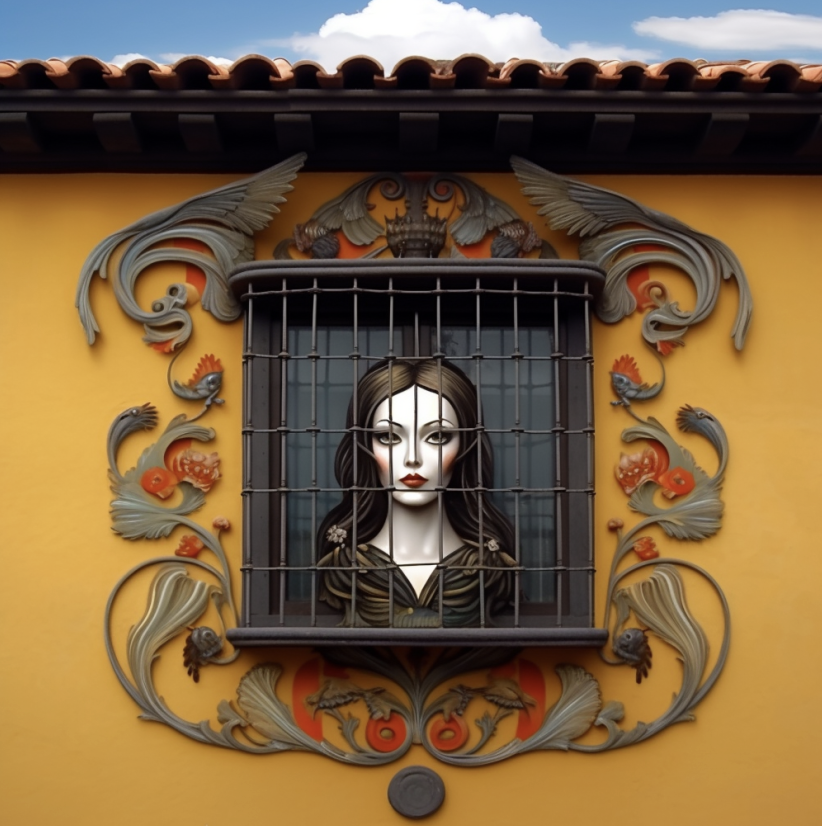 Steel window bars protecting ground floor windows