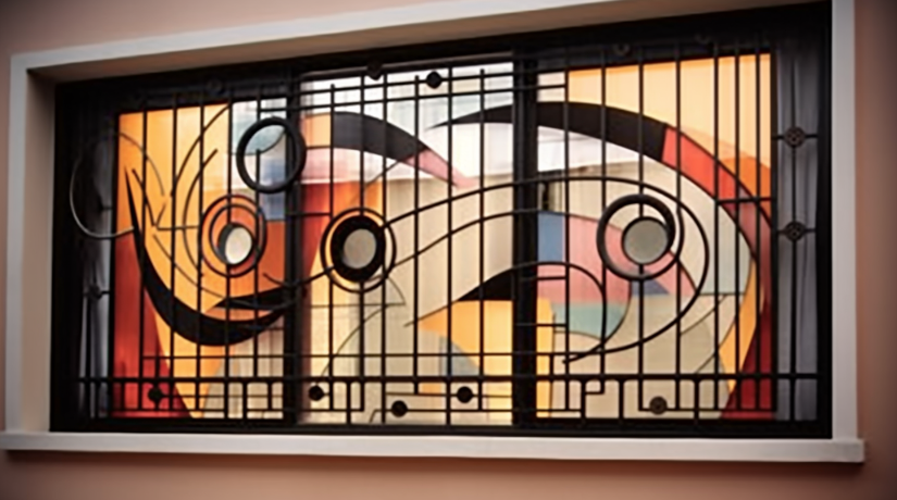 Metal garage window security bars frame mount
