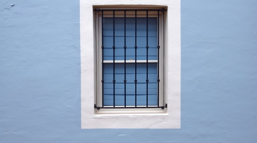 Workshop window security bars preventing tool theft
