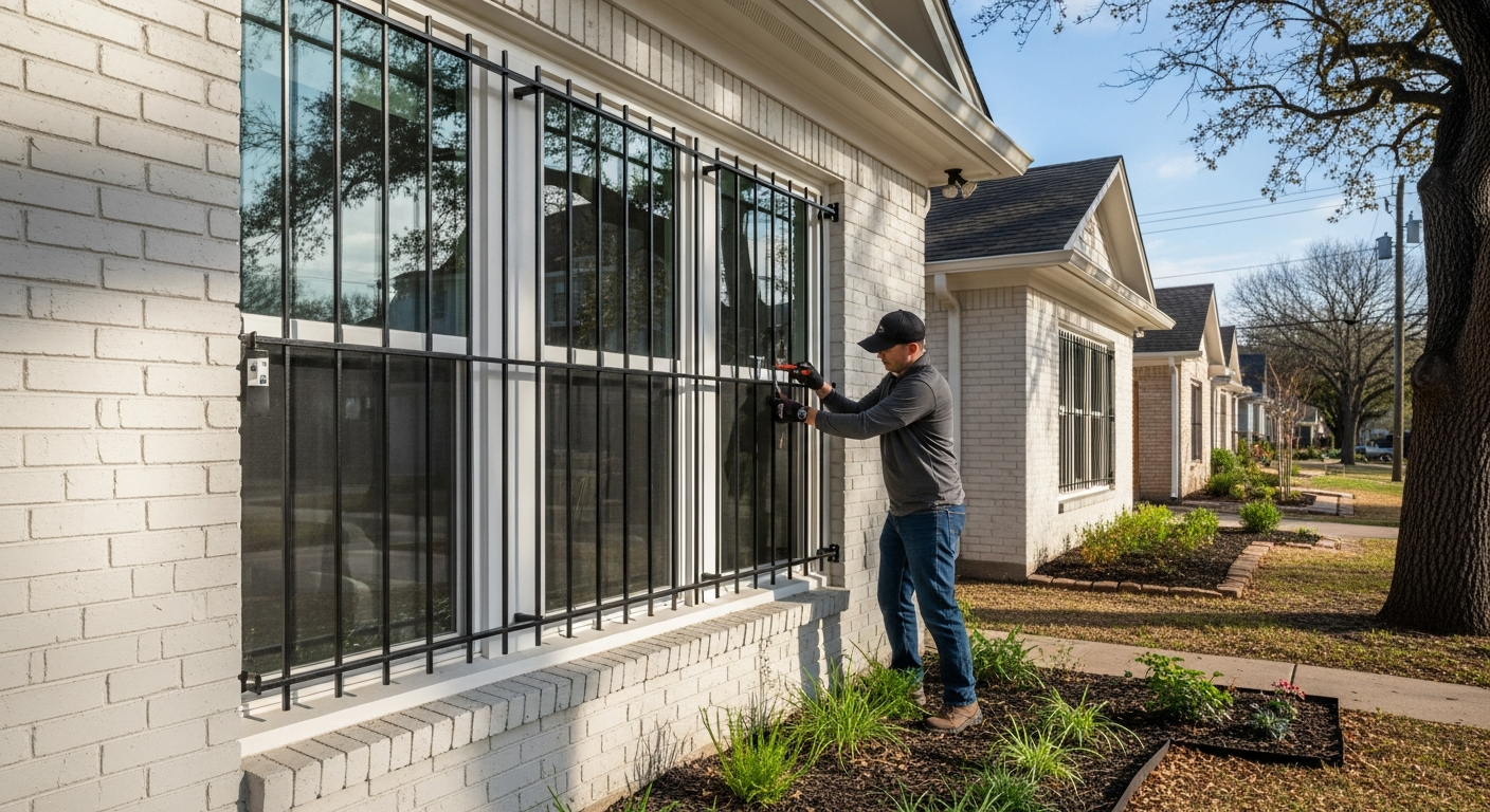 Professional window bar installation in Austin Texas