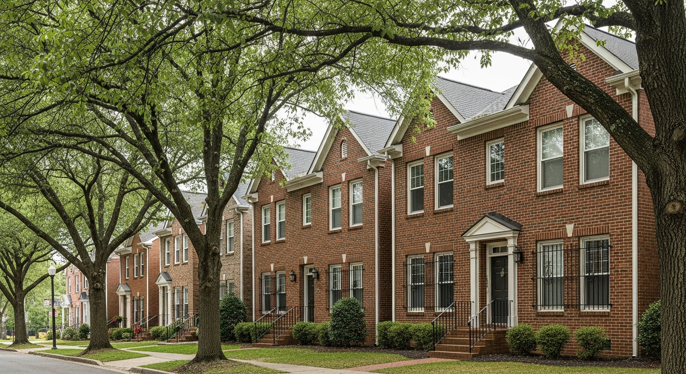 Window bars on Charlotte North Carolina residential brick homes
