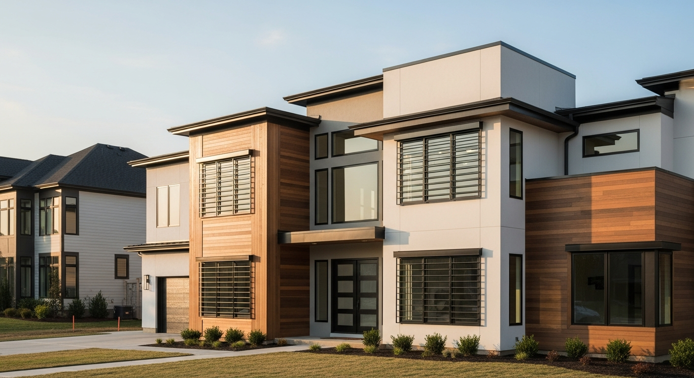 Slim window bars on modern Charlotte North Carolina home