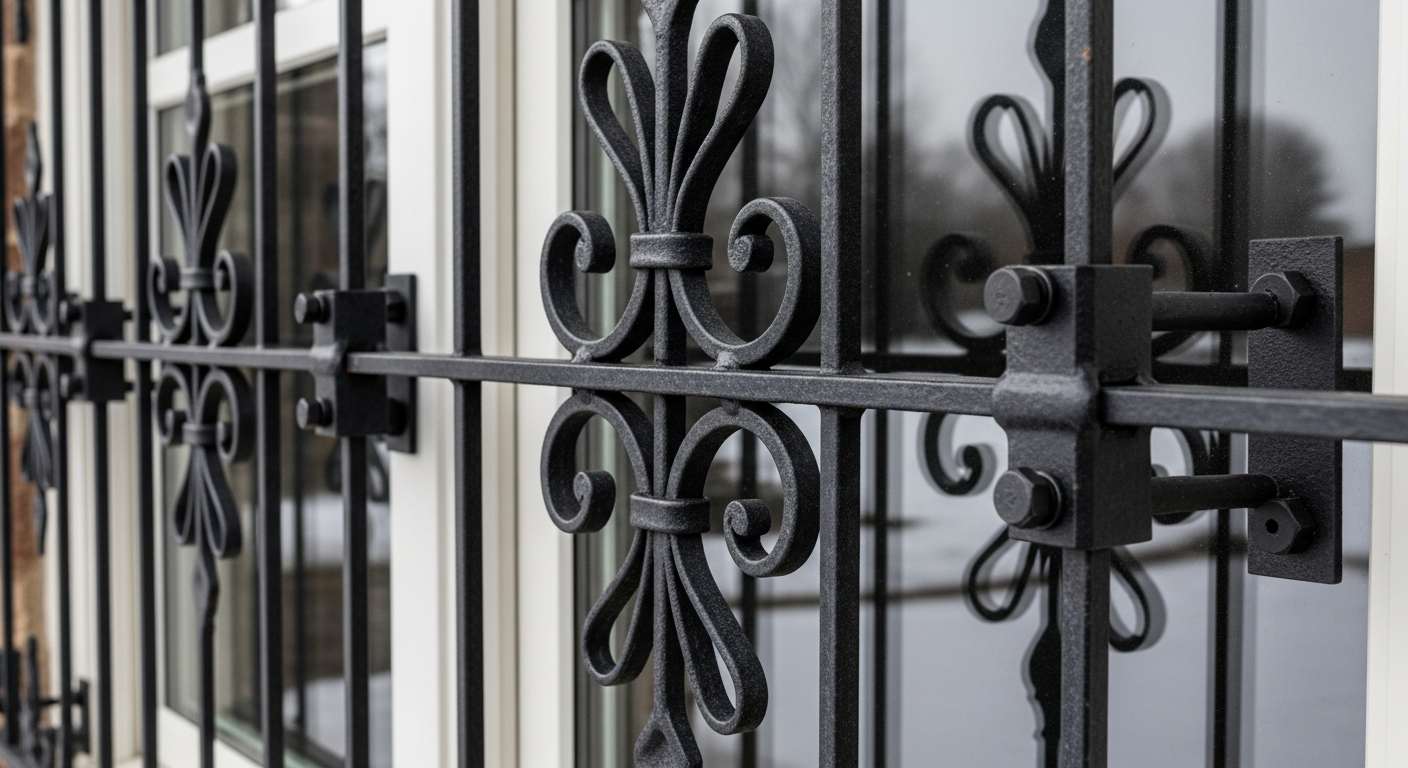 Cold-weather resistant window bars on Indianapolis home