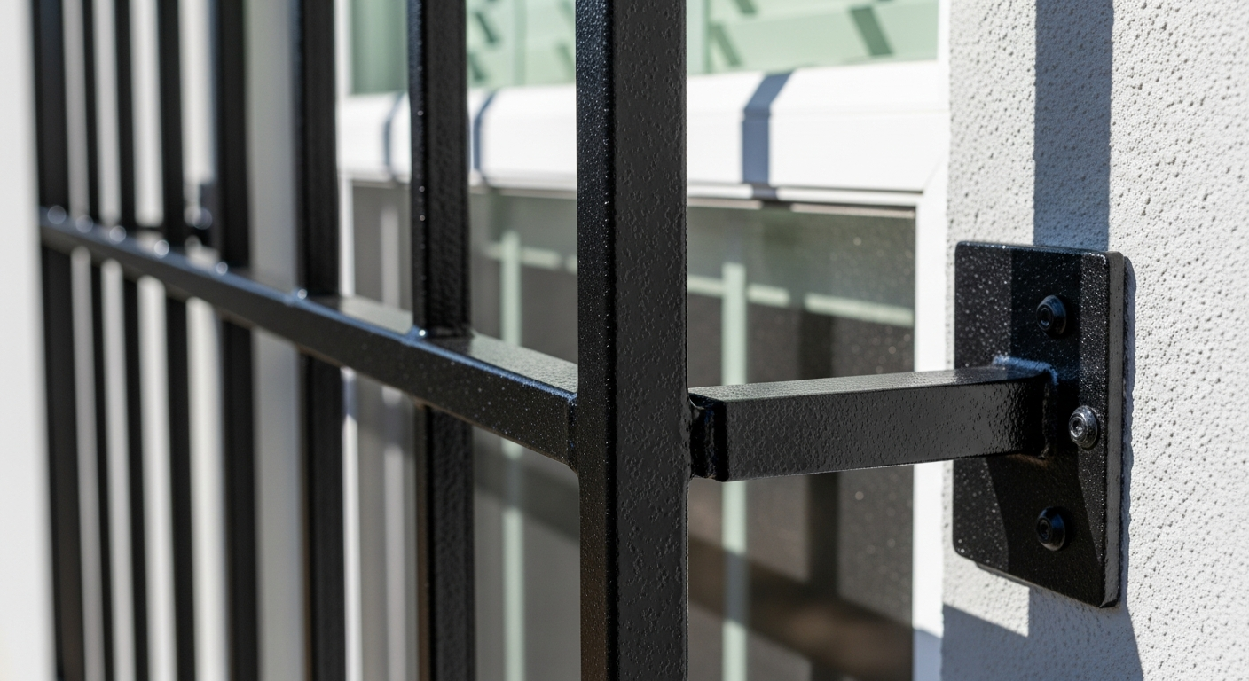 Humidity-resistant window bars close-up in Jacksonville Florida