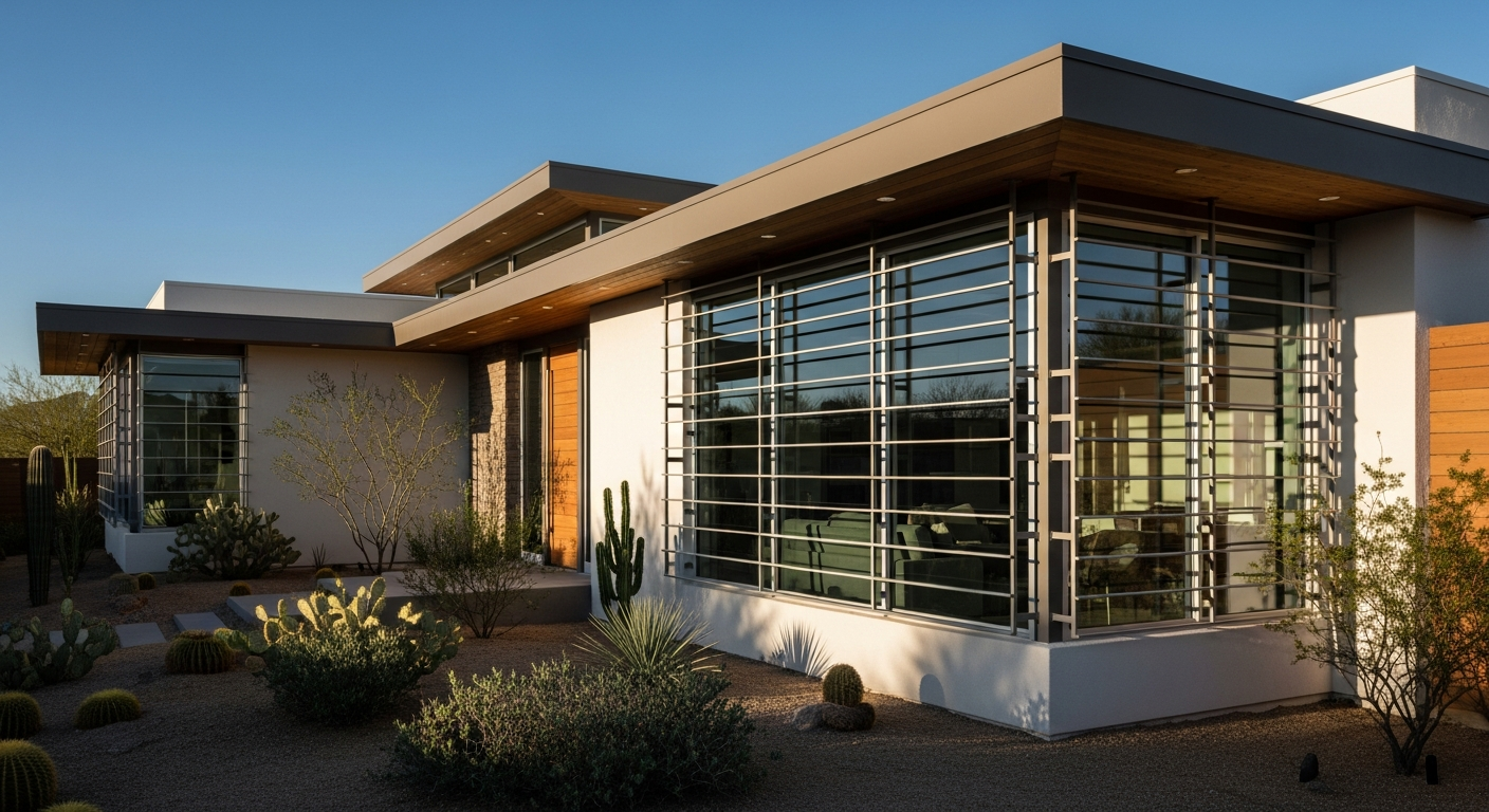 Heat-resistant window bars on Las Vegas Nevada desert home
