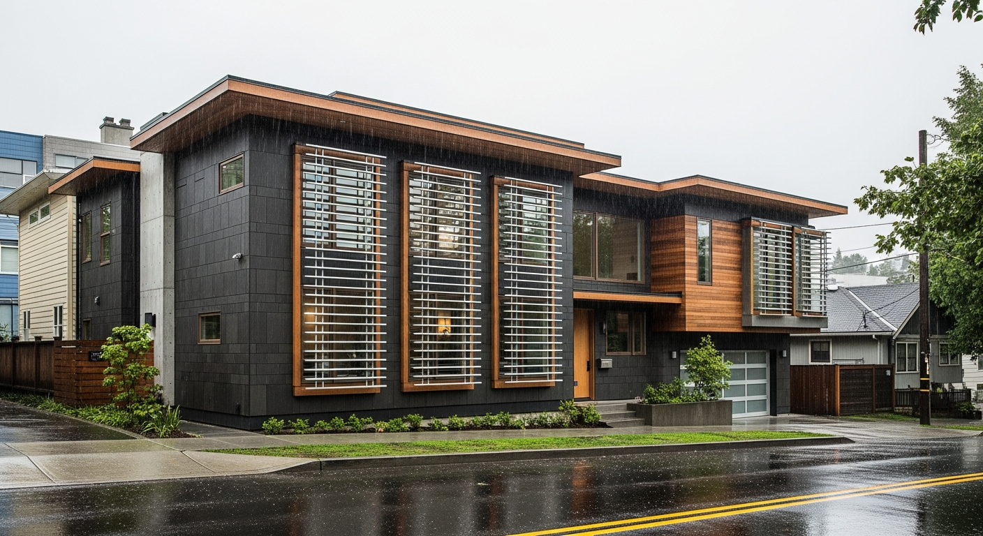 Window bars on Seattle urban neighborhood home