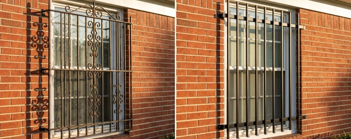 Wrought Iron Vs - window security bar installation