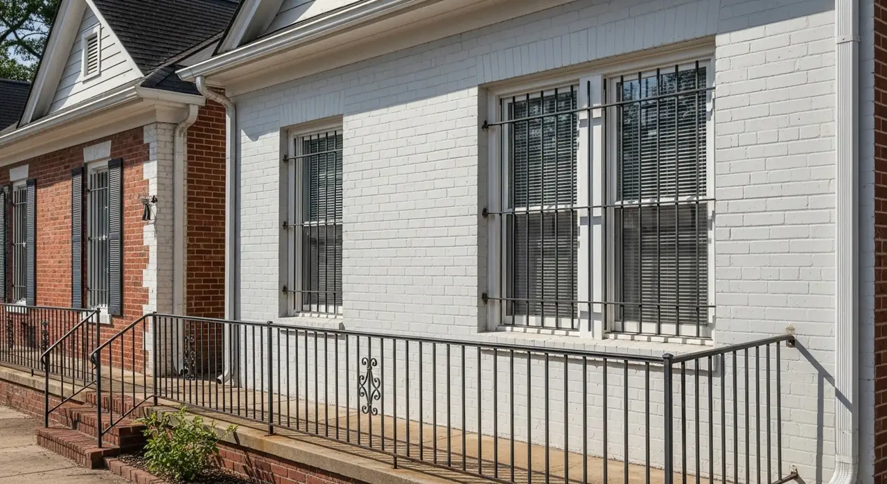 alabama bungalow iron rail — material quality detail