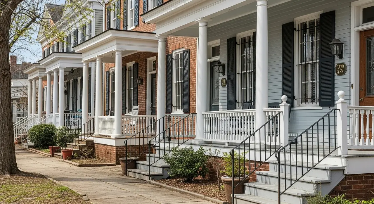 alabama greek revival porches — residential setting