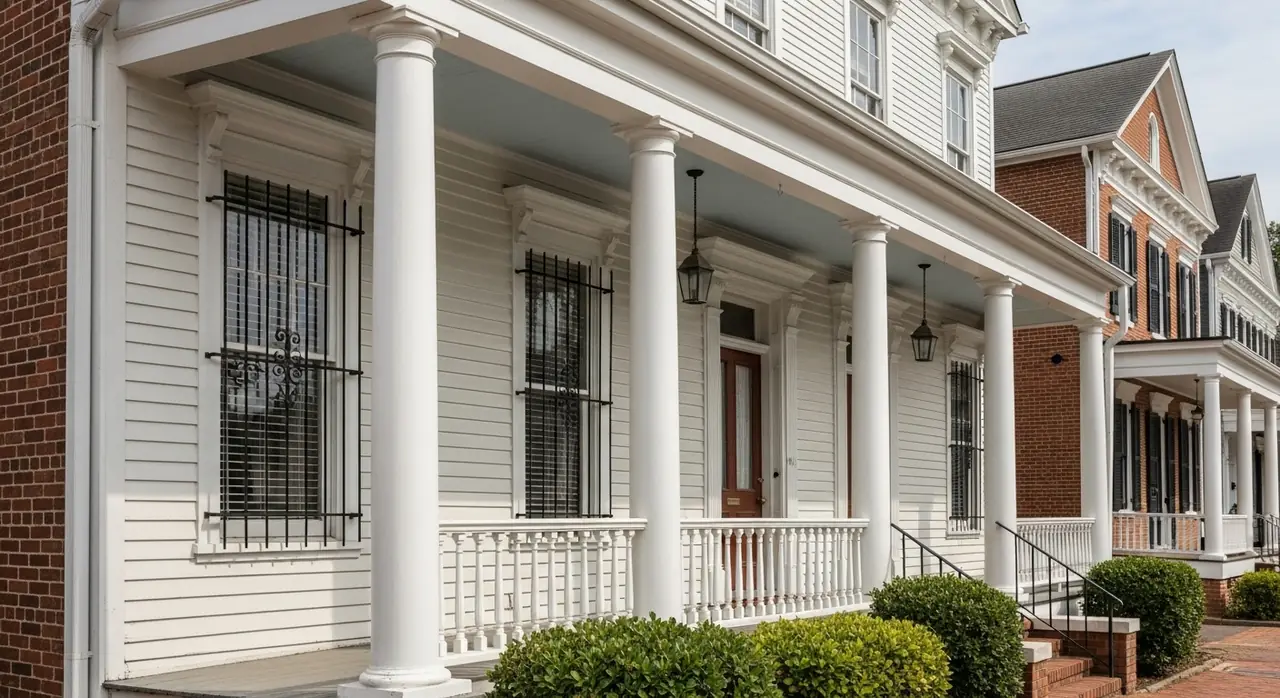 alabama greek revival porches — residential setting