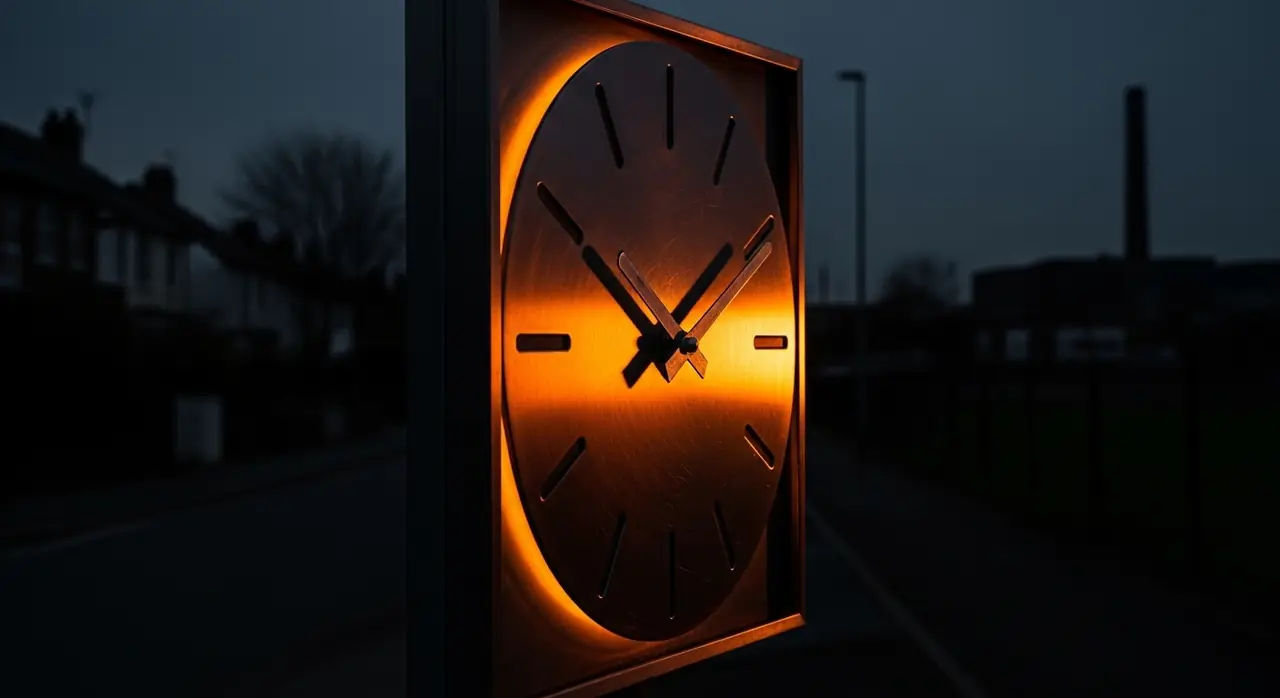 clock showing late evening — security context