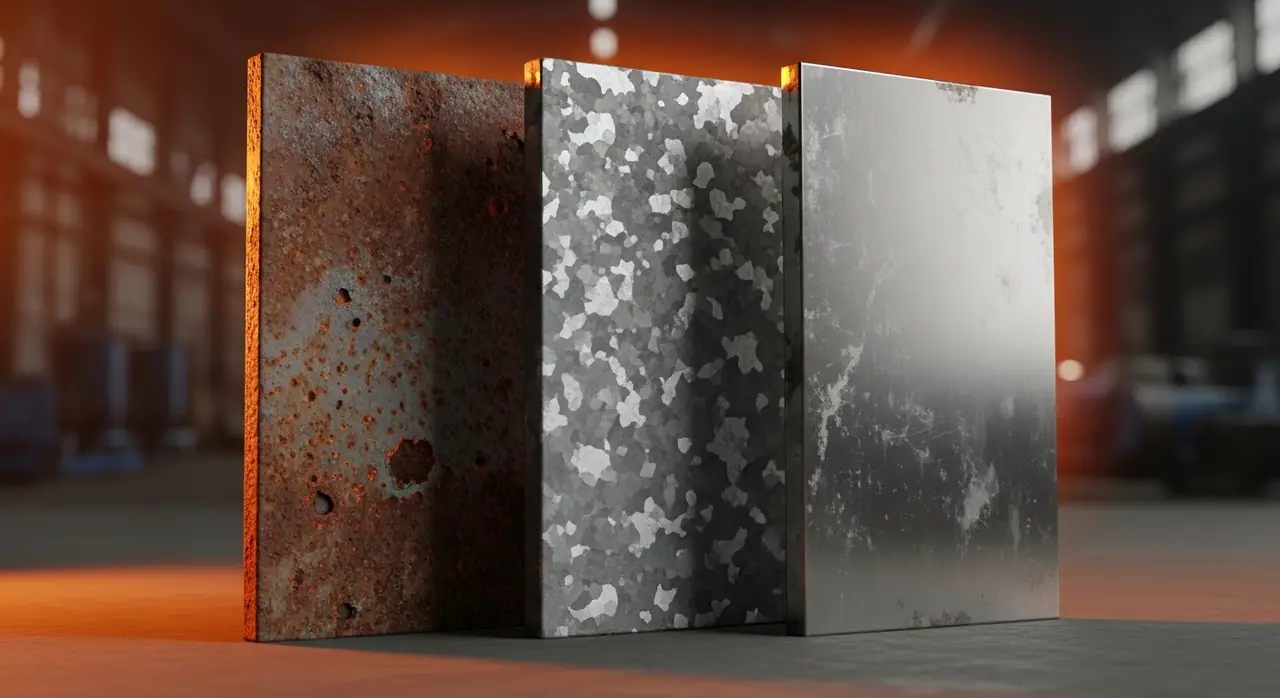 corrosion test panels displayed — material quality detail
