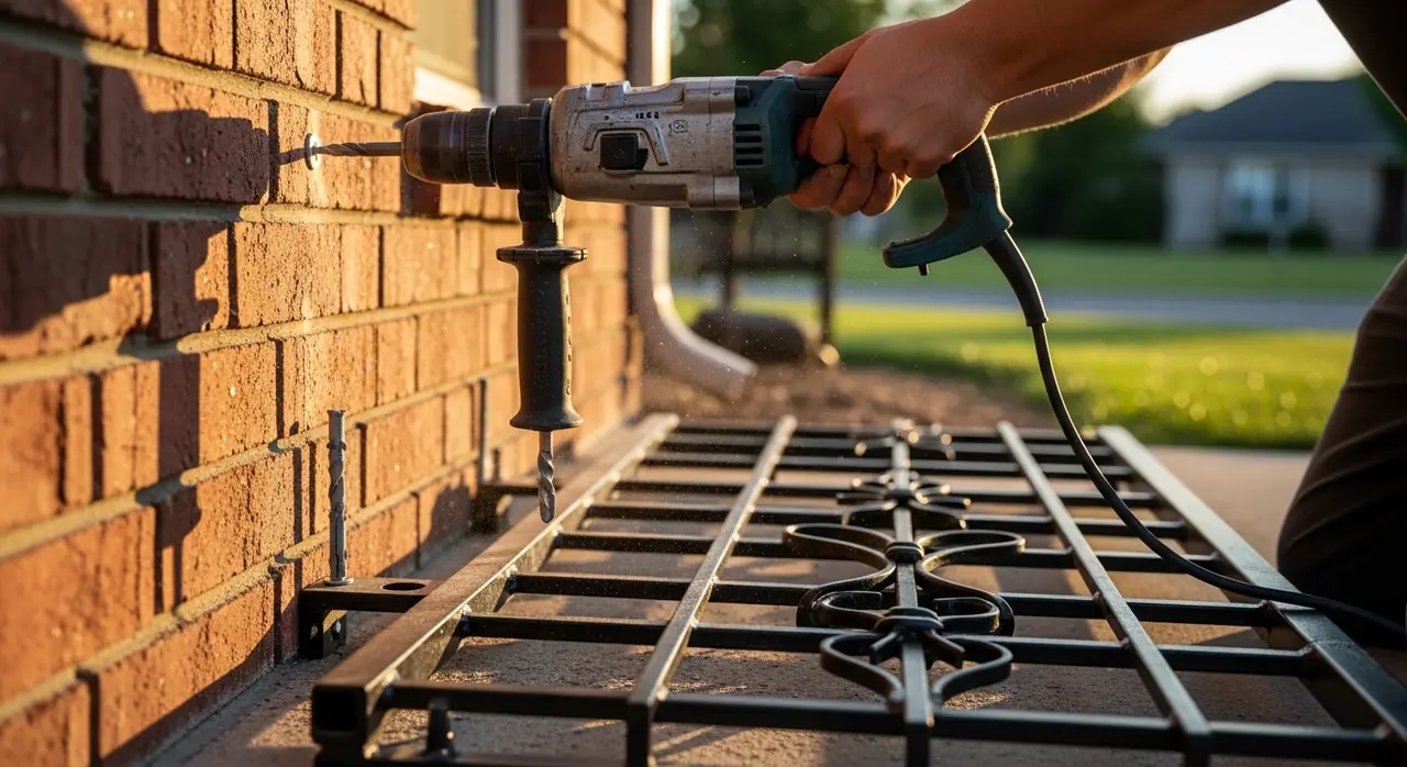 drilling anchor brick wall — professional installation