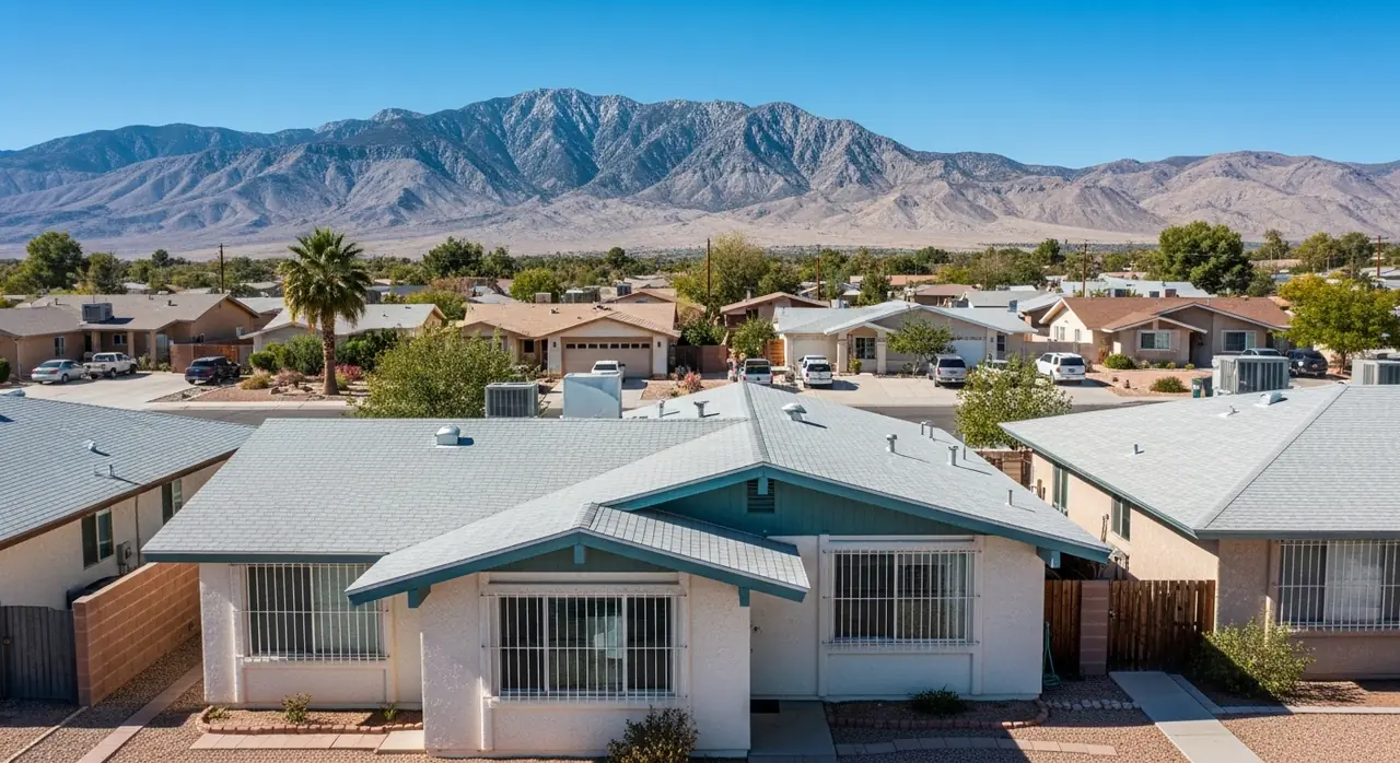 drone overhead nevada moun — residential setting