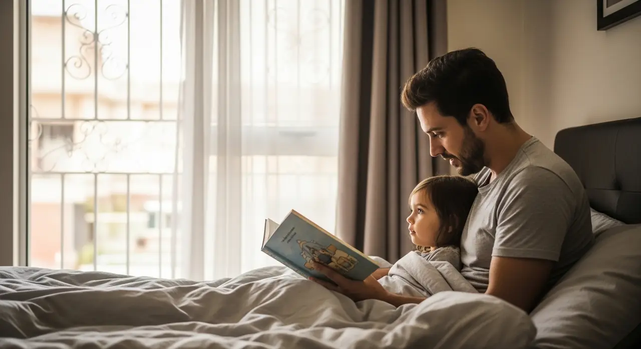 father reading story child jpeg — security context