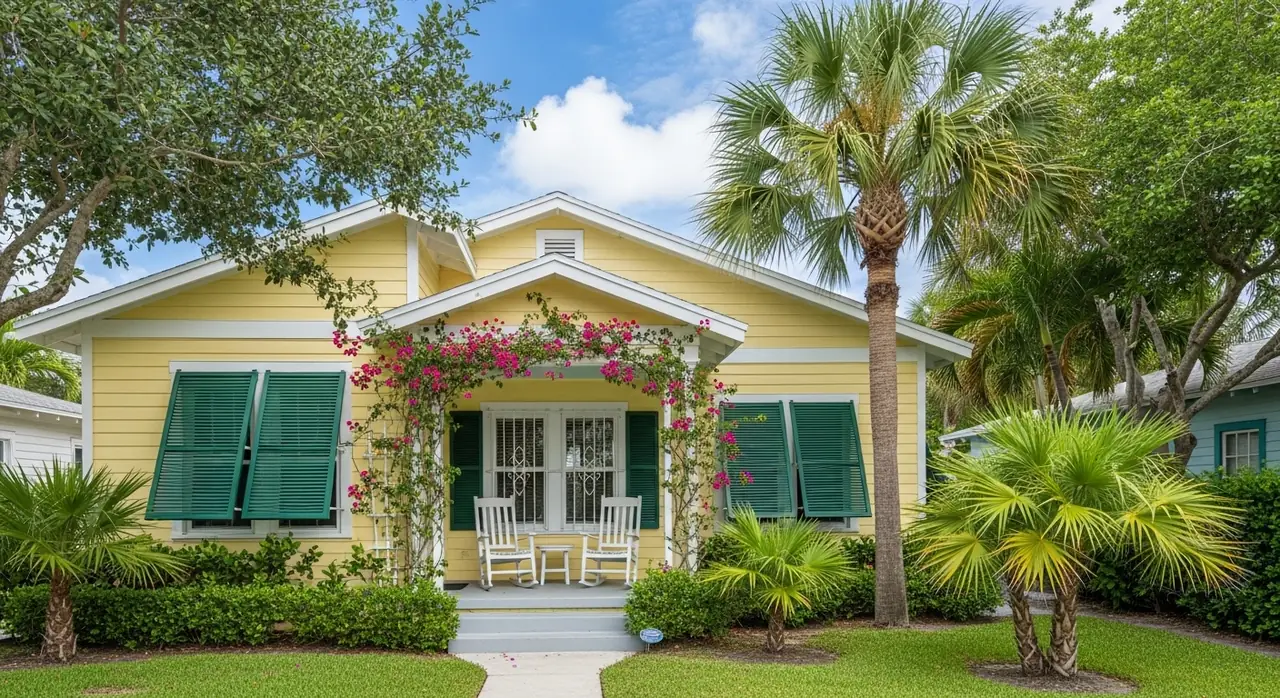 florida bungalow shutters jpeg — residential setting