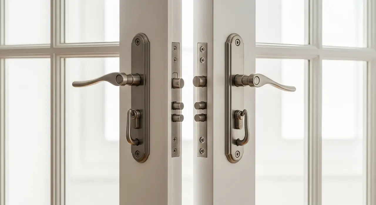french doors close locking — residential setting