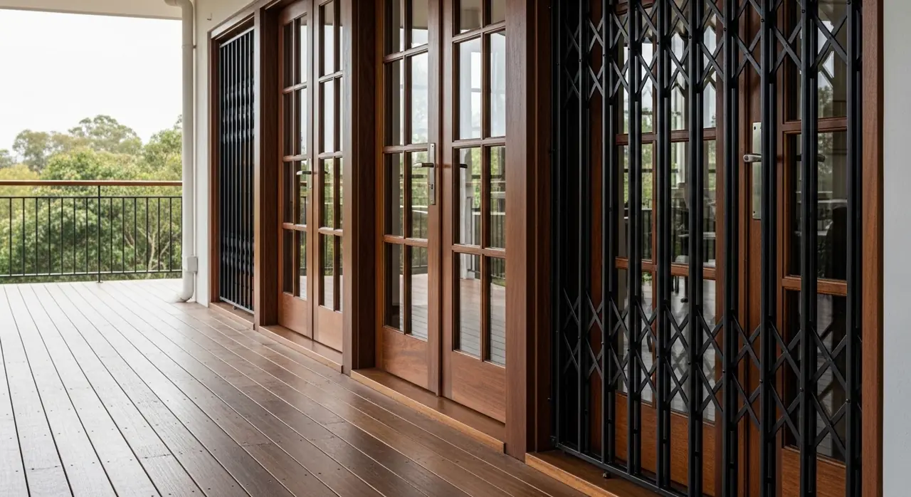 french doors leading deck jpeg — residential setting